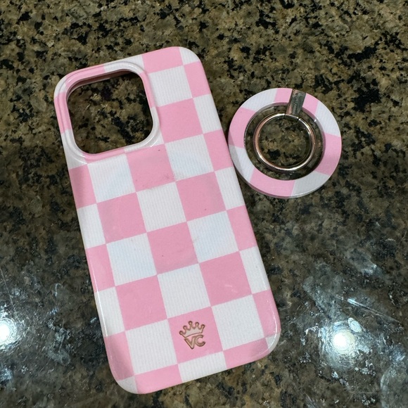 Velvet Cavier phone case with magnetic with magsafe grip ring for iPhone 15pro - Picture 8 of 9